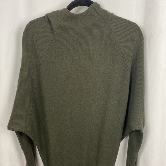 ALL SAINTS Ridley Dress Wool Cashmere Turtleneck - Dark Olive Green - Size Small - Picture 12 of 13